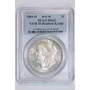 1884-O $1 VAM 35 Doubled Eyelid HOT 50