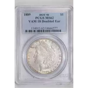 1889 $1 VAM 18 Doubled Ear