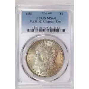 1887 $1 VAM 12 Alligator Eye