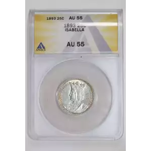 Classic Commemorative Silver--- World's Columbian Exposition, Isabella Quarter 1893-Silver- 0.25 Dollar