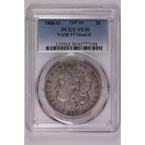 1888-O $1 VAM 17 Oval O