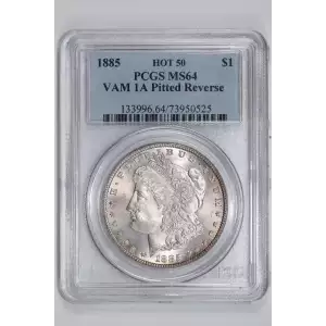 1885 $1 VAM 1A Pitted Reverse HOT 50