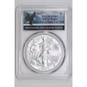 2017 $1 Silver Eagle First Day of Issue 1 of 1000 First Day of Issue