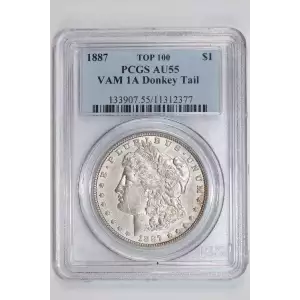 1887 $1 VAM 25A Donkey Tail TOP 100