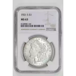 1921-S MORGAN DOLLAR NGC MS63