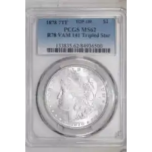 1878 7TF $1 R78 VAM 141 Tripled Star