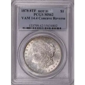1878 8TF $1 VAM 14.4 Concave Reverse
