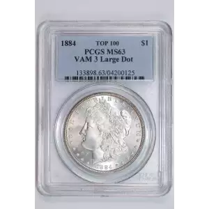 1884 $1 VAM 3 Large Dot TOP 100