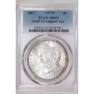1887 $1 VAM 12 Alligator Eye