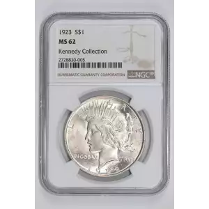 1923 PEACE DOLLAR NGC MS62 KENNEDY COLLECTION