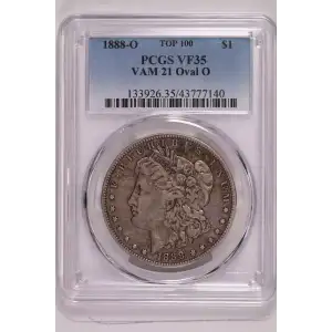 1888-O $1 VAM 21 Oval O