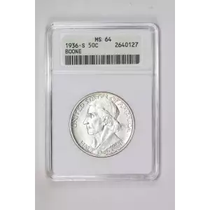 Classic Commemorative Silver--- Daniel Boone Bicentennial 1934-1938-Silver- 0.5 Dollar