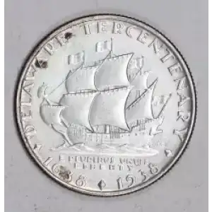Classic Commemorative Silver--- Delaware Tercentenary 1936 -Silver- 0.5 Dollar