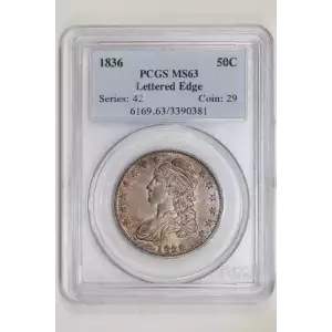 1836 50C Lettered Edge