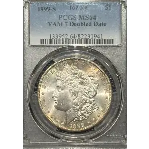 1899-S $1 VAM 7, Doubled Date TOP 100