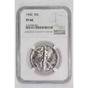 1940 PROOF WALKING LIBERTY HALF DOLLAR NGC PR66