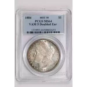 1884 $1 VAM 5 Doubled Ear HOT 50
