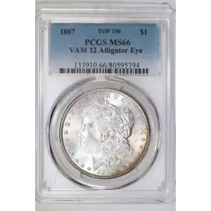 1887 $1 VAM 12 Alligator Eye