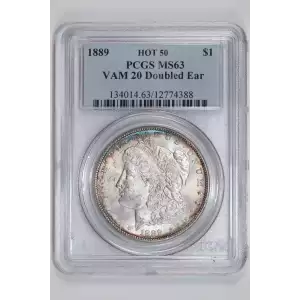 1889 $1 VAM 20 Doubled Ear HOT 50