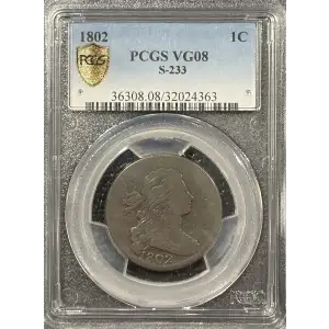 1802 LARGE CENT PCGS VG8 S-233 (2)