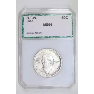 Classic Commemorative Silver--- Booker T. Washington Memorial 1946-1951-Silver- 0.5 Dollar