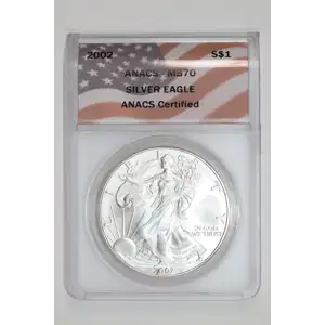 2002 Bullion Silver Eagles ANACS MS-70 (2)