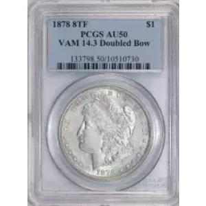 1878 8TF $1 VAM 14.3 Doubled Bow