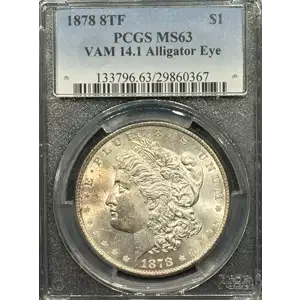 1878 8TF $1 VAM 14.1, Alligator Eye (2)