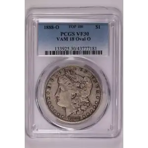 1888-O $1 VAM 18 Oval O