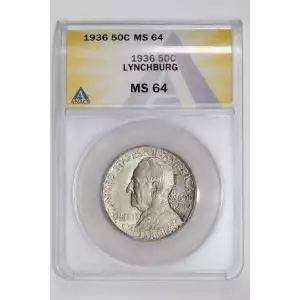 Classic Commemorative Silver--- Lynchburg, Virginia, Sesquicentennial 1936-Silver- 0.5 Dollar