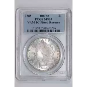 1885 $1 VAM 1C Pitted Reverse HOT 50