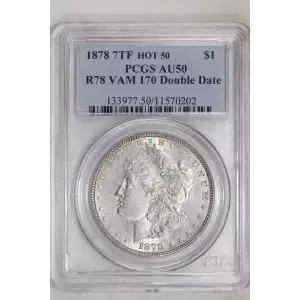 1878 7TF $1 R78 VAM 170 Double Date