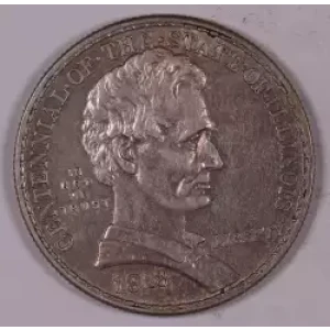 Classic Commemorative Silver--- Illinois Centennial 1918 -Silver- 0.5 Dollar
