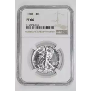 1940 PROOF WALKING LIBERTY HALF DOLLAR NGC PR66 - PQ, WHITE COIN!