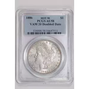 1886 $1 VAM 20 Doubled Date HOT 50