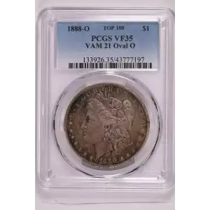 1888-O $1 VAM 21 Oval O