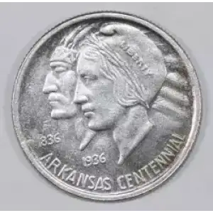 Classic Commemorative Silver--- Arkansas Centennial 1935-1939-Silver- 0.5 Dollar