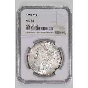 1921-S MORGAN DOLLAR NGC MS64