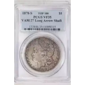 1878-S $1 VAM 27 Long Arrow Shaft