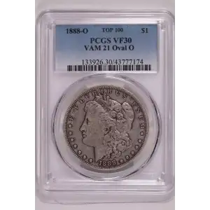 1888-O $1 VAM 21 Oval O
