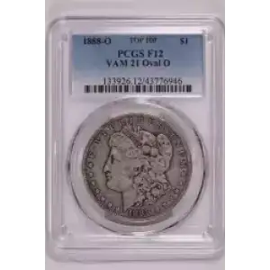 1888-O $1 VAM 21 Oval O
