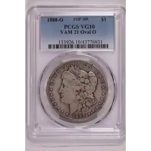 1888-O $1 VAM 21 Oval O