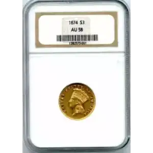 Three Dollar Gold Pieces---Indian Princess Head 1854-1889 -Gold- 3 Dollar (3)