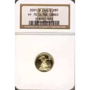 Gold Bullion-Gold Eagles--$5 Gold Eagle 1/10 oz -Gold- 5 Dollar (3)