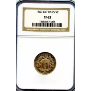 Nickel Five Cent Pieces-Shield 1866-1883 (3)