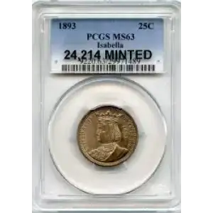 Classic Commemorative Silver--- World's Columbian Exposition, Isabella Quarter 1893-Silver- 0.25 Dollar (3)