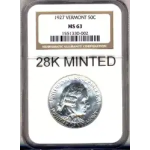 Classic Commemorative Silver--- Vermont Sesquicentennial 1927-Silver- 0.5 Dollar (3)