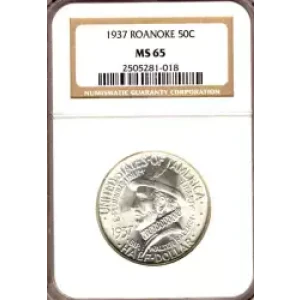 Classic Commemorative Silver--- Roanoke Island, North Carolina, 350th Anniversary 1937 -Silver- 0.5 Dollar (3)