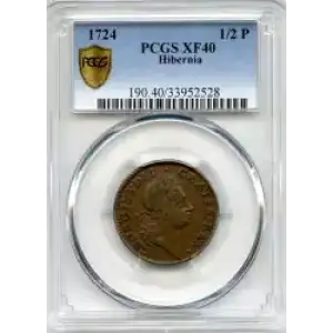 Colonial-Coinage of William Wood - Hibernia Coinage Halfpenny (3)