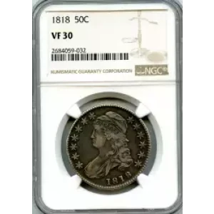 Half Dollars---Capped Bust, Reeded Edge 1836-1839 -Silver- 0.5 Dollar (3)